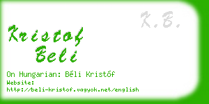kristof beli business card