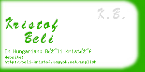 kristof beli business card